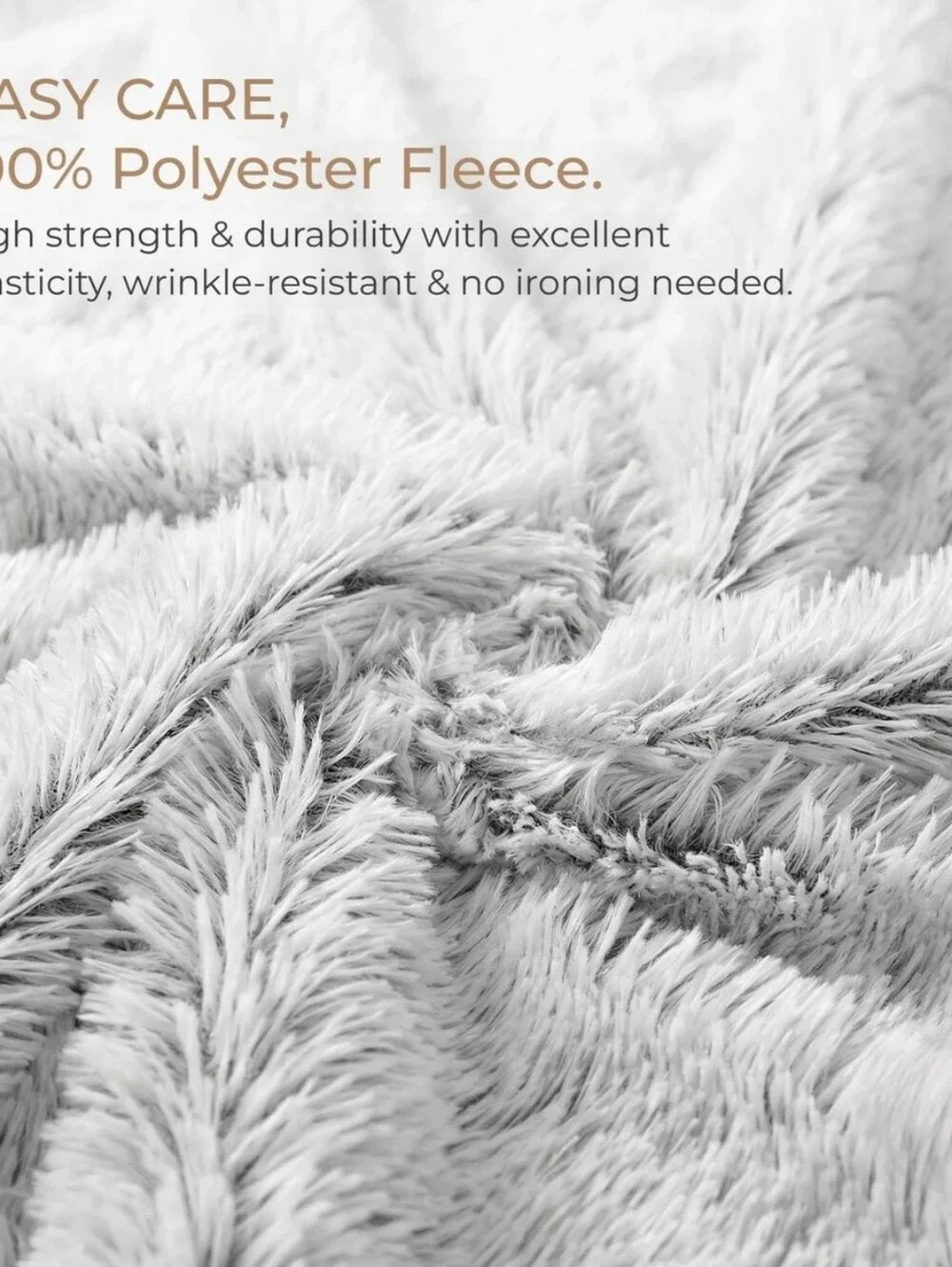 PJYuCien Large Plush Faux Fur Pet Blanket - White And Grey 50